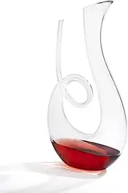 Godinger Silver Art Modern Glass Wine Decanter - Stunning Twisted Curved Carafe Design for Easy Pure, Aerates and Oxidizes Wine - 700 ml - by Godinger Silver Art