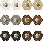 TEAONE Leather Magnetic Snaps, 6 Pairs Magnetic Blossom Buttons for Purse, Handbag, Wallet, Clothes, DIY Crafts (Colorful)