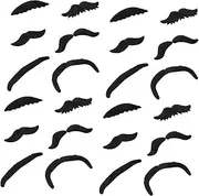 Funny Novelty Fake Beards Self-Adhesive Mustaches for Adults Boys and Girls for Parties Events Black