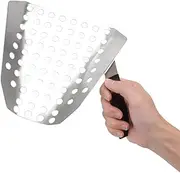 Multi Functional French Fry Scooper with Holes, Stainless Steel Single Handle Ergonomic Design Popcorn Scoop Labor for Movie Theater for Filling Bag