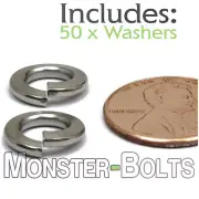 M6 / 6mm - Qty 50 - DIN 127B Split Lock Washer Stainless Steel 18-8 / A2-70