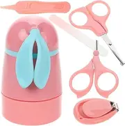 Yardwe Nail Care Grooming Kit for Newborns with Cute Case Includes Nail Clippers Scissors and Tweezers