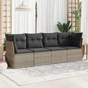 Garden Sofa Set Poly Rattan with Cushions - Outdoor Piece, Wicker Patio Furniture Set for Balcony, Porch and Garden - Small Space Conversation Sets