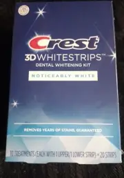 Crest 3D Whitestrips Noticably White Teeth Whitening Kit -20 Strips-Exp. 10/2026