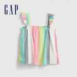 GAP 女幼童裝 可愛荷葉邊吊帶上衣-彩色條紋(681105)