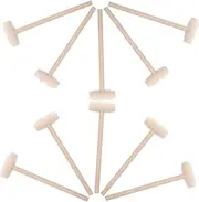 COSMEVIVI 10pcs Mini Wooden Mallets Small Wood Hammers for Safe Smooth Edges for Building Blocks Hand Training Activities
