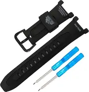 [Rihahisy] 18MM Men's Resin Watch Band Replacement for Casio Protrek PRG-240 PRG-40 PAG-40 Wirstband accessories for Men and Women