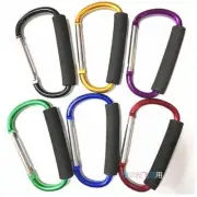 2x Generic Pram Pushchair Shopping Bag Hook Carabiner Large Buggy Mummy Clip B