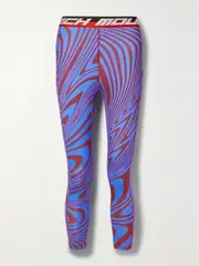 [Aztech Mountain] Aztech Mountain - Next To Skin Printed Stretch-jersey Leggings - Blue - small small Blue