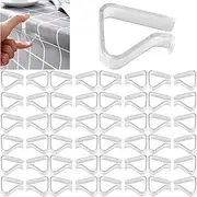 48 Pieces Transparent Clear Tablecloth Clips, Plastic Table Cloth Clips，Windproof Table Cover Holder Clamps，Table Cloth Holder for Christmas Home Wedding Party Indoor Outdoor Camping Picnic (Small)