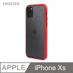 【個性撞色防摔】IPHONE XS 手機殼 IXS 親膚手感 鏡頭加高 不留指紋(紅+黑鍵)