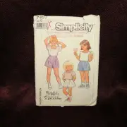 Vintage Simplicity Pattern 7437 Child's Shorts and Tops size 6 Easy To Sew