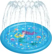 Hitop Kids Sprinklers for Outside, Splash Pad for Toddlers & Baby Pool 3-In-1 60