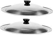 CRILSTYLEO Stainless Steel Pot Lid Replacement 2pcs Set for Cooking Fry Pan Pot 32cm