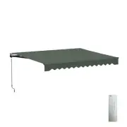 ALEKO Motorized 12 x10 feet Retractable Home Patio Canopy Awning Forest Green