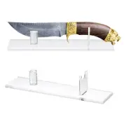 2 Pack Acrylic Knife Display Stand - Sword Display Holder Rack for Desktop Clear