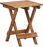 vidaXL Solid Acacia Wood Plant Stand - Foldable, Brown Wooden Flower Pot Holder/Stool for Indoor/Outdoor Garden and Home Decor, 30x30x38cm