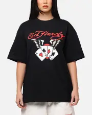 [ED HARDY] Ed Hardy Lost Luck T-shirt Black - Size S S Black