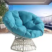 Papasan Cushion Covers Only, Outdoor Cushion Waterproof Slipcover for Papasan Chair Cushion, Easy to Clean Internally Fixed Removable Zippered Papasan Cushion Cover (F 140x140cm)