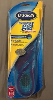 Dr Scholl’s Massaging Gel Insoles For Women’s Size 6-10 One Pair New In Package