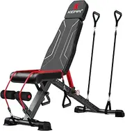 Keppi Adjustable Weight Bench,Foldable Workout Bench Press for Full Body Strength Training, Incline Decline Bench with Fast Folding - 2023 Version