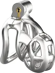 SM Stainless Steel Metal Chastity Cage Penis Cage Chastity Belt Man Cock Cage Chastity Cage Male Penis Cage BDSM Sex Toys For Men(M,43mm)