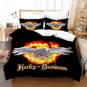 v3876 Bed Sheets Harlry Harley Motorcycle Series Printed Duvet Cover Set Pillowcase Bed Sheets IU3876