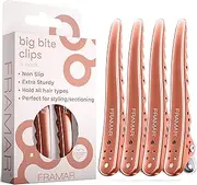 FRAMAR Rose Gold Sectioning Hair Clips – Professional Crocodile Clips Hair, Metal Hair Clips For Styling, Hairdressing Clips, Hairdresser Clips Hair, Alligator Clips Hair Clips Women For Styling – 4