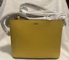 DKNY Ochre Saffiano Leather Bryant Park Small Bucket Bag R2113070 NWT