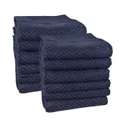 8 Pcs 72"x80" - Light Blue / Dark Blue Moving Blankets - 43 Pounds
