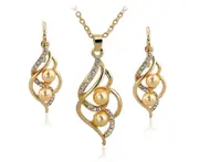 Gold Plated Pearl Necklace Set