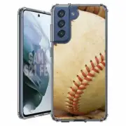 For Samsung Galaxy S20 S21 S23 S24 FE 5g TPU Case+Glass(Baseball)