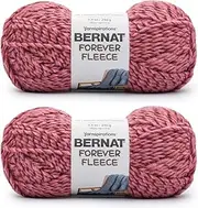 [Bernat] Forever Fleece Rumpus Red Yarn - 2 Pack of 280g/9.9oz - Polyester - 6 Super Bulky - 194 Yards - Knitting, Crocheting & Crafts