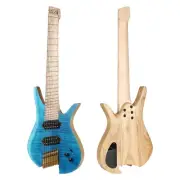 Batking Electric Headless 8 Stringed Multiscale Guitar luminous Inlays BlueColor