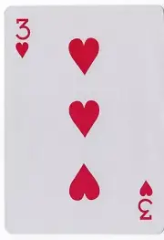 Jumbo Giant Playing Card 3 Three of Hearts Junk Smash Journal Scrapbook Crafts