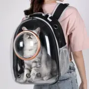 Carrying Travel Bag Breathable Space Capsule Transparent Pet Carrier Bag Black