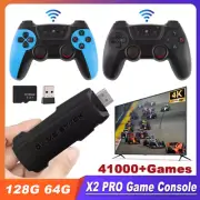 4K HDMI TV Game Stick 128GB 41000+ Video Games Console +2 Wireless Gamepads 2025