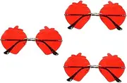 [BESTYASH] 2 Pairs Strawberry Sunglasses Summer Eyewear -design Sunglasses for Women Rimless Sunglasses Rimless Glasses Summer Sunglasses Outdoor Beach Sunglasses Party Eyewear Party Glasses