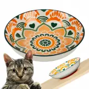 Whisker Fatigue Cat Bowl — 5.5 in Ceramic Cat Bowls, Shallow Cat Food Dish, Cute