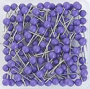 AnMiao Star 1/8 Inch Map Tacks, Push Pins, Plastic Round Head, Steel Point,100-Count,Purple Colors