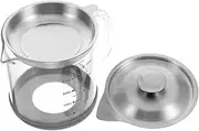 FUNNETOYU Grease Container with Strainer Filter Oil Pot Fine Mesh Oil Strainer for Bacon Grease Juices and Soups Convenient Leak Cooking Oil Storage