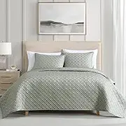 Riverbrook Home Noble Tencel Coverlet Set, Queen, Sage, 3 Piece Set