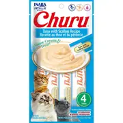 Inaba Cat Churu Meal Topper Treat - Creamy Tuna & Scallop Recipe 24 x 14g Tubes