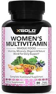 Vegan Women's Daily Multivitamin 50 Plus with Organic WholeFood Based Natural Ingredients, Ginger, Maca, Multi-Vitamin B Complex & More - Menopause & Energy Support, Immune System Booster -90 Capsules