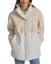 Marc New York Ladies Mixed Media Faux Sherpa & Quilted Jacket