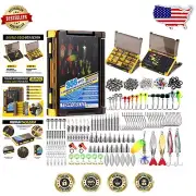 Versatile 356pcs Fishing Tackle Kit for Bass, Trout, Catfish - Perfect Gift!