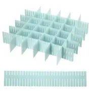 20Pcs Plastic Adjustable Separator Drawer Organizer Divider, Blue