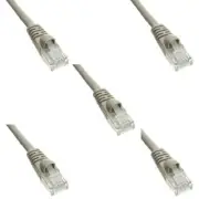 Pack of 5 Cables Snagless 50 Foot Cat5e Gray Ethernet Network Patch Cable