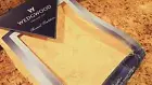 Brighton Wedgewood Damask Tablecloth Oversized 68" x 84" Oval Gold Leaf Cot-Poly
