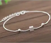 [Tbkoly] Fashion Silver Sterling Cuff Bangle Chain Bracelets,Women 925 Sterling Silver Bracelet Vintage Adjustable Bracelet Geometric Round Beads Bangle Ladies Sterling Silver Jewellery Giftsum